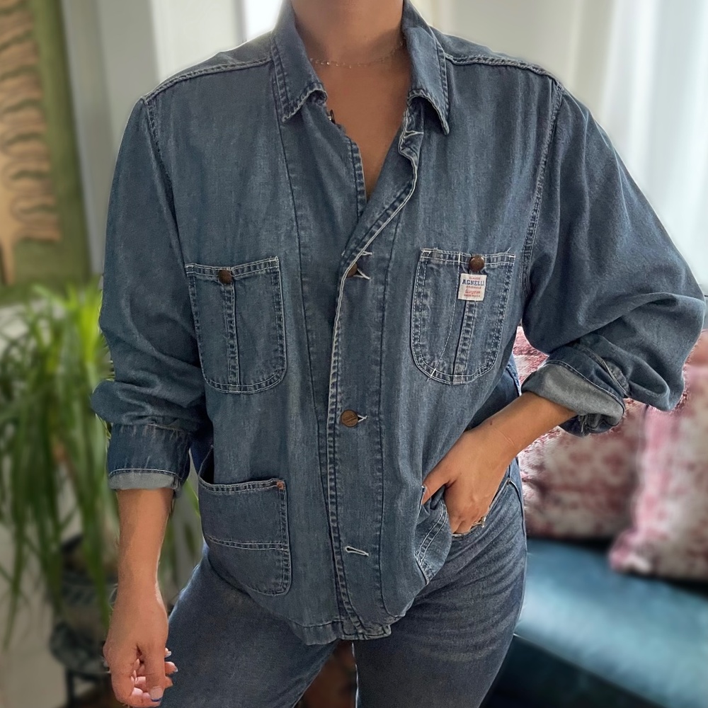 🍒**SOLD**🍒VTG 80s Claudio Agnelli Denim Top